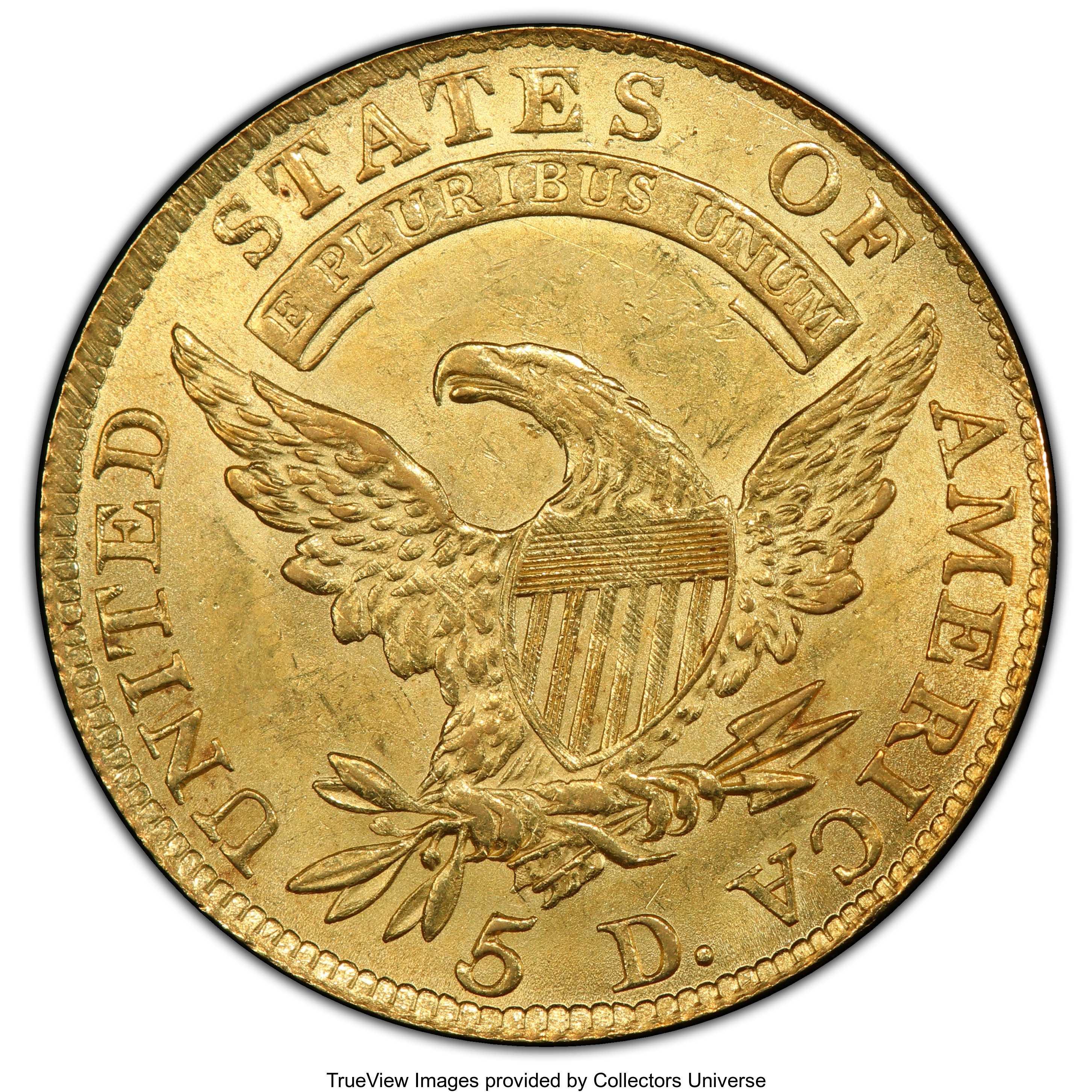 image for: 1810 $5 Large Date, Large 5, MS63 PCGS. PCGS Population: (48/40 and 3/1+). NGC Census: (29/29 and 2/1+). CDN: $19,500 Whsle...