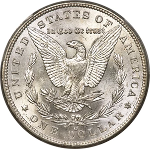 image for: 1900-O/CC $1 VAM-12, Top 100, MS66 PCGS. The overmintmark feature is prominent on VAM-12, with most of both C's visible aro...