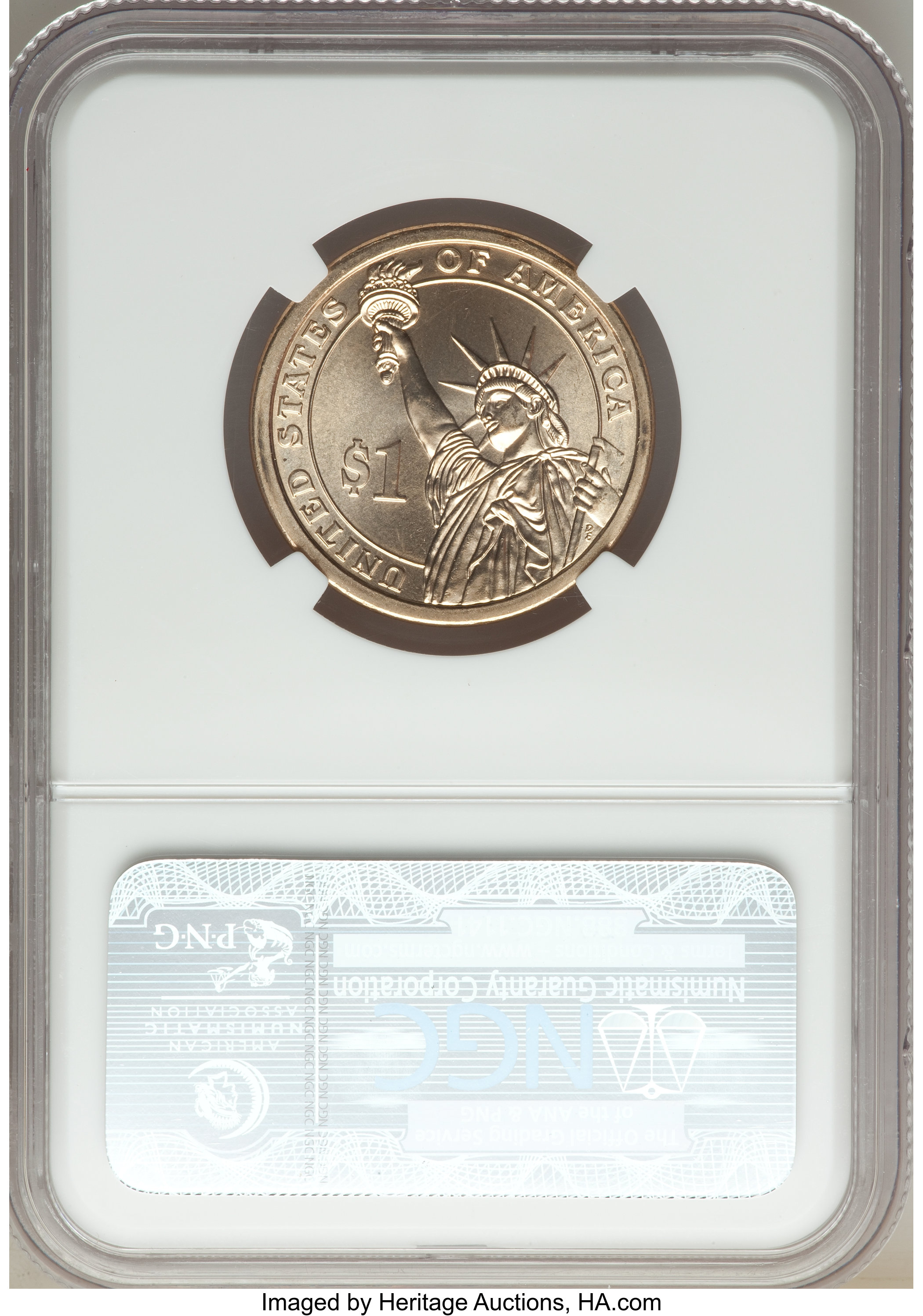 image for: 2009-P $1 Zachary Taylor,  Missing Edge Lettering, MS66 NGC. NGC Census: (0/0). PCGS Population: (27/9)....