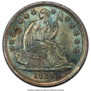 image for: 1839 H10C No Drapery MS64 PCGS. PCGS Population: (55/56 and 1/7+). NGC Census: (60/68 and 0/0+). CDN: $600 Whsle. Bid for N...