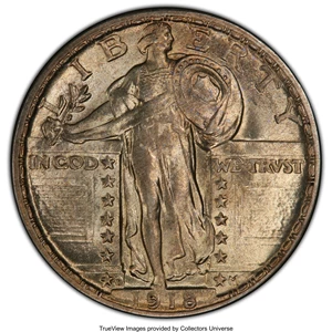 image for: 1918-D 25C MS63 Full Head PCGS. PCGS Population: (82/253). NGC Census: (43/107). CDN: $700 Whsle. Bid for NGC/PCGS MS63. Mi...