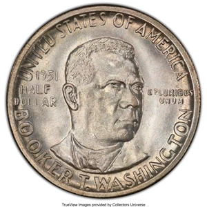 image for: 1951-S 50C Booker T. Washington MS66+ PCGS. PCGS Population: (502/81 and 51/12+). NGC Census: (322/65 and 9/9+). CDN: $75 W...