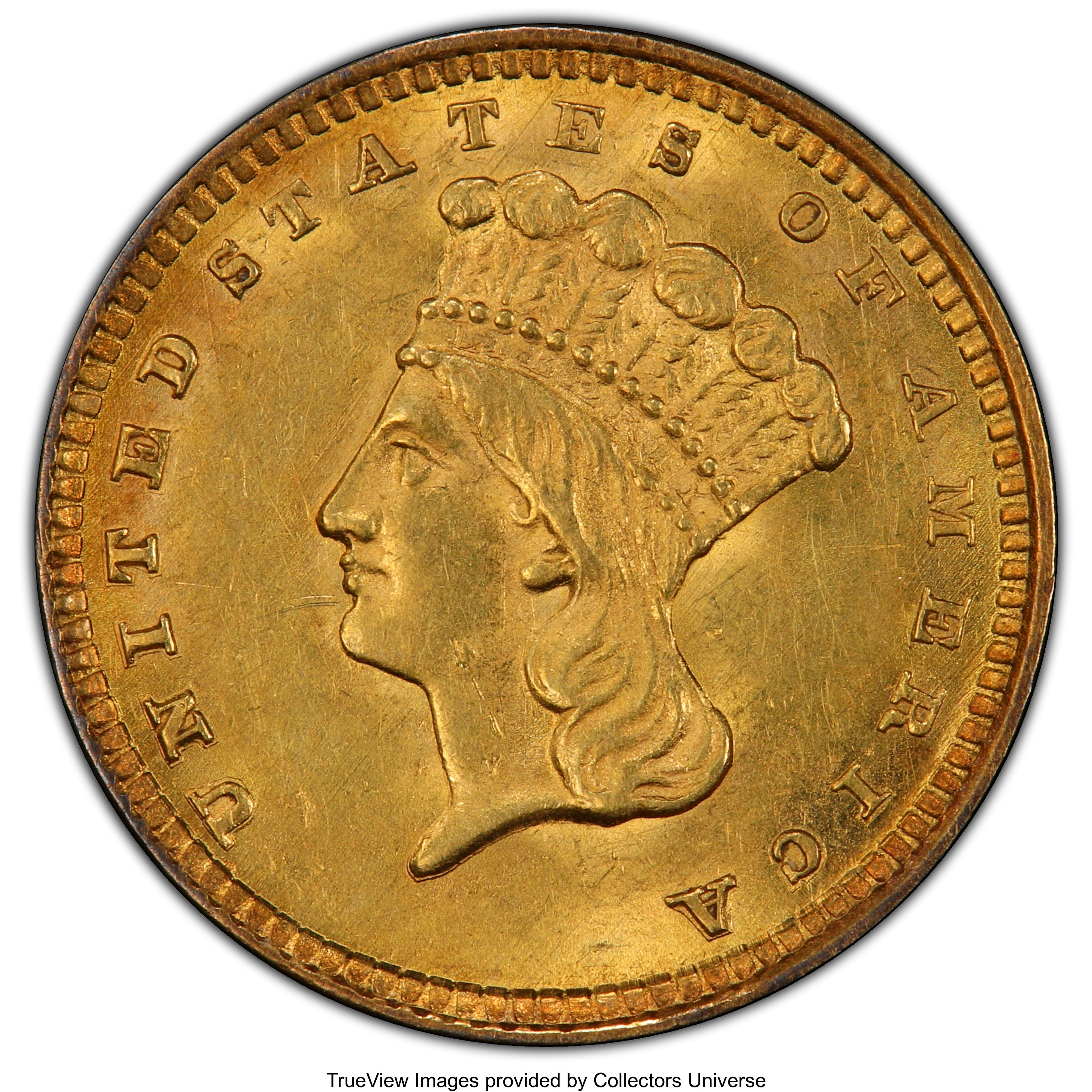 image for: 1857 G$1 MS61 PCGS. PCGS Population: (85/378 and 0/5+). NGC Census: (353/476 and 0/2+). CDN: $380 Whsle. Bid for NGC/PCGS M...