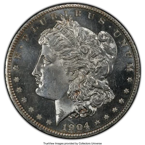 image for: 1904-O $1 MS66 Prooflike PCGS. PCGS Population: (117/2). NGC Census: (58/6). CDN: $525 Whsle. Bid for NGC/PCGS MS66. Mintag...