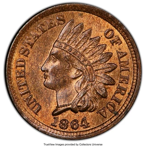 image for: 1864 1C Bronze No L MS64 Red and Brown PCGS. PCGS Population: (489/325 and 7/5+). NGC Census: (211/310 and 0/2+). CDN: $285...