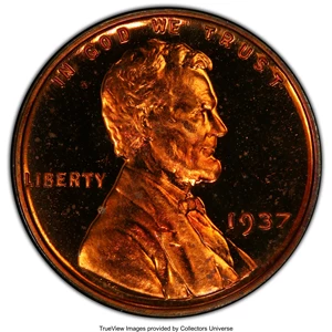 image for: 1937 1C PR65 Red Cameo PCGS. PCGS Population: (21/33 and 0/5+). NGC Census: (14/25 and 0/1+)....