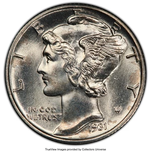 image for: 1931 10C MS64 Full Bands PCGS. PCGS Population: (175/253 and 0/10+). NGC Census: (49/71 and 0/3+). CDN: $180 Whsle. Bid for...