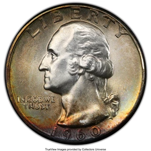 image for: 1960 25C MS66 PCGS. CAC. PCGS Population: (471/29 and 20/3+). NGC Census: (637/79 and 7/3+). CDN: $35 Whsle. Bid for NGC/PC...