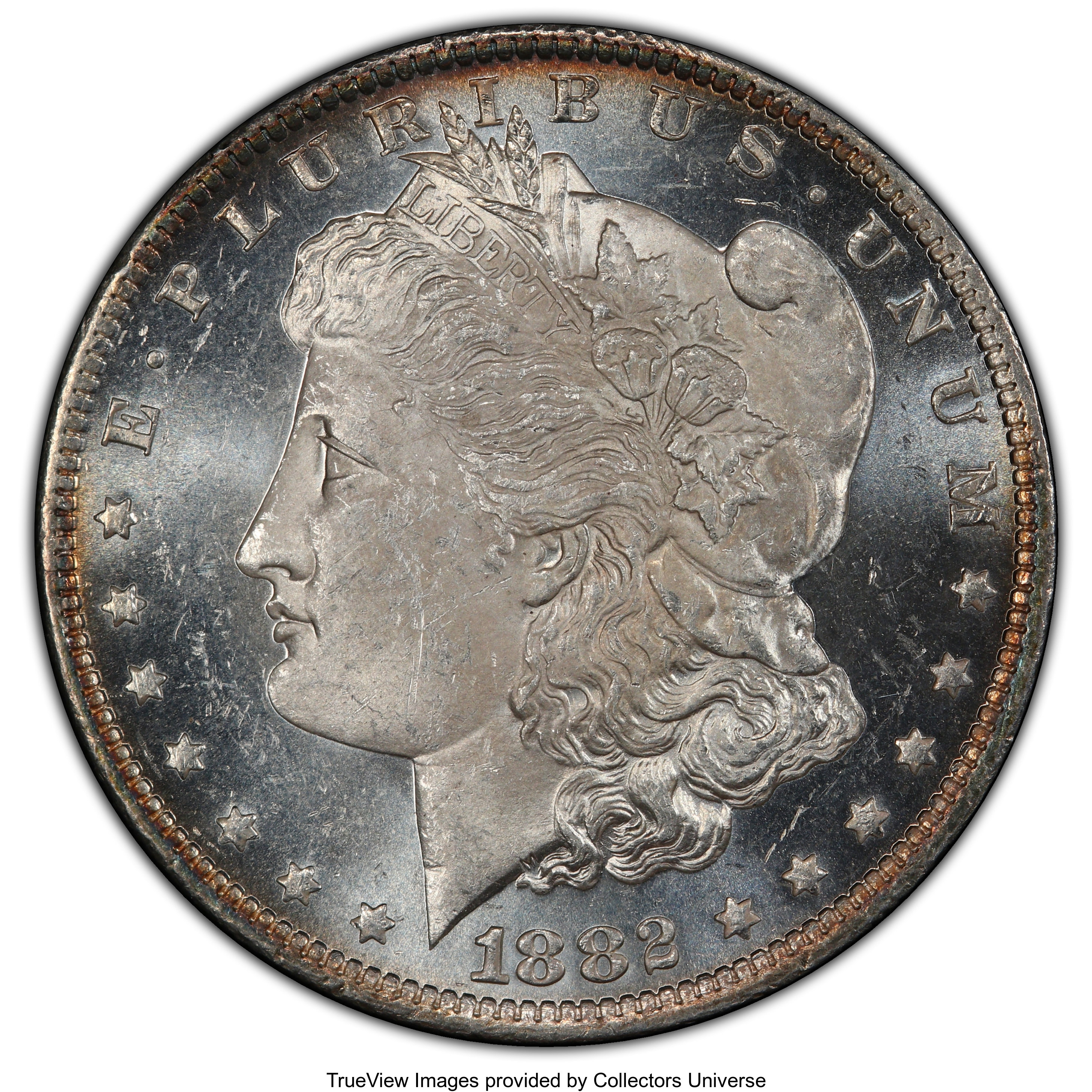 image for: 1882-O $1 MS63 Deep Mirror Prooflike PCGS. PCGS Population: (218/195 and 1/14+). NGC Census: (116/108 and 0/1+). CDN: $300 ...