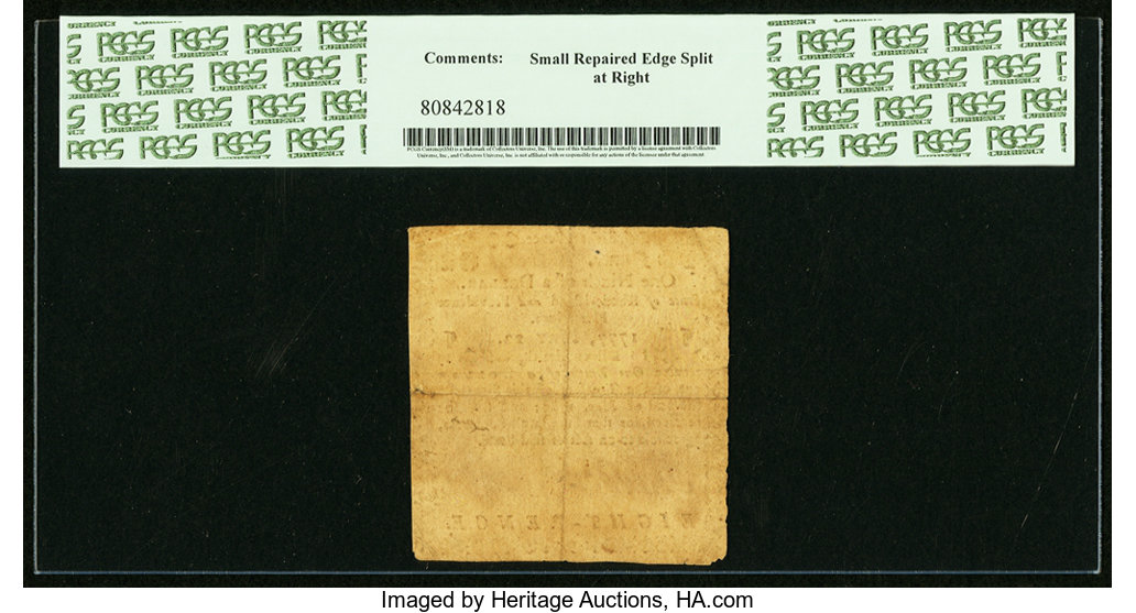 image for: Rhode Island May 22, 1777 $1/9 PCGS Very Fine 30....