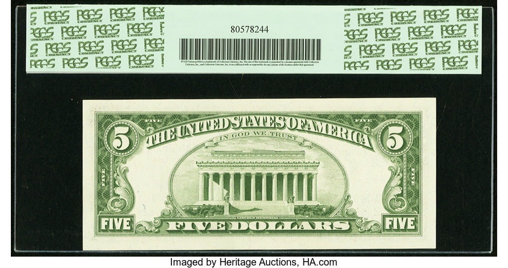 image for: Fr. 1968-B* $5 1963A Federal Reserve Star Note. PCGS Gem New 66PPQ....