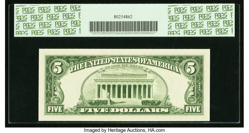 image for: Fr. 1969-D* $5 1969 Federal Reserve Star Note. PCGS Superb Gem New 68PPQ....