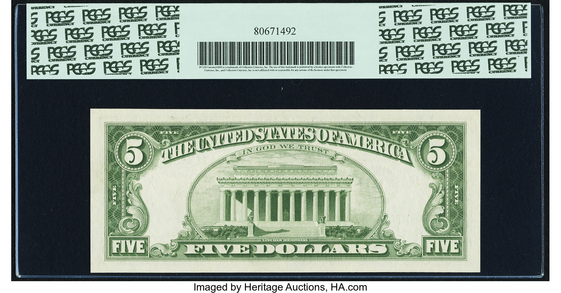 image for: Fr. 1967-D* $5 1963 Federal Reserve Star Note. PCGS Superb Gem New 67PPQ....