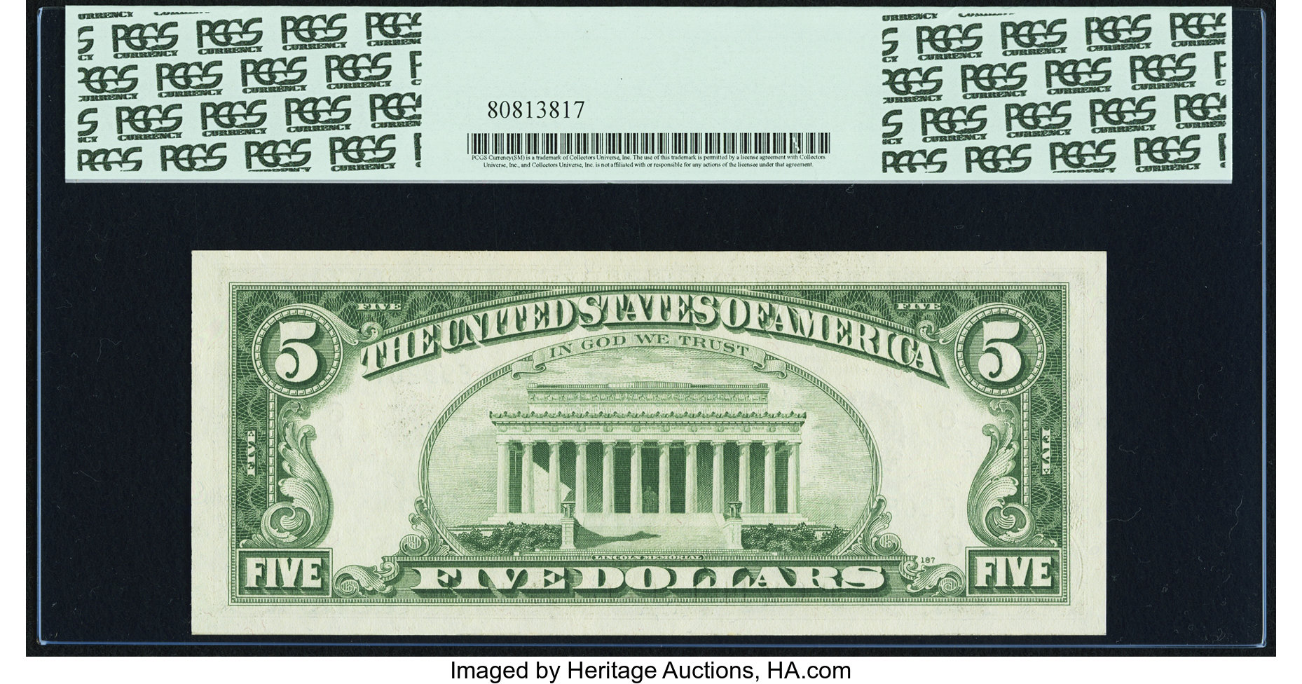 image for: Fr. 1972-F* $5 1969C Federal Reserve Star Note. PCGS Gem New 66PPQ....