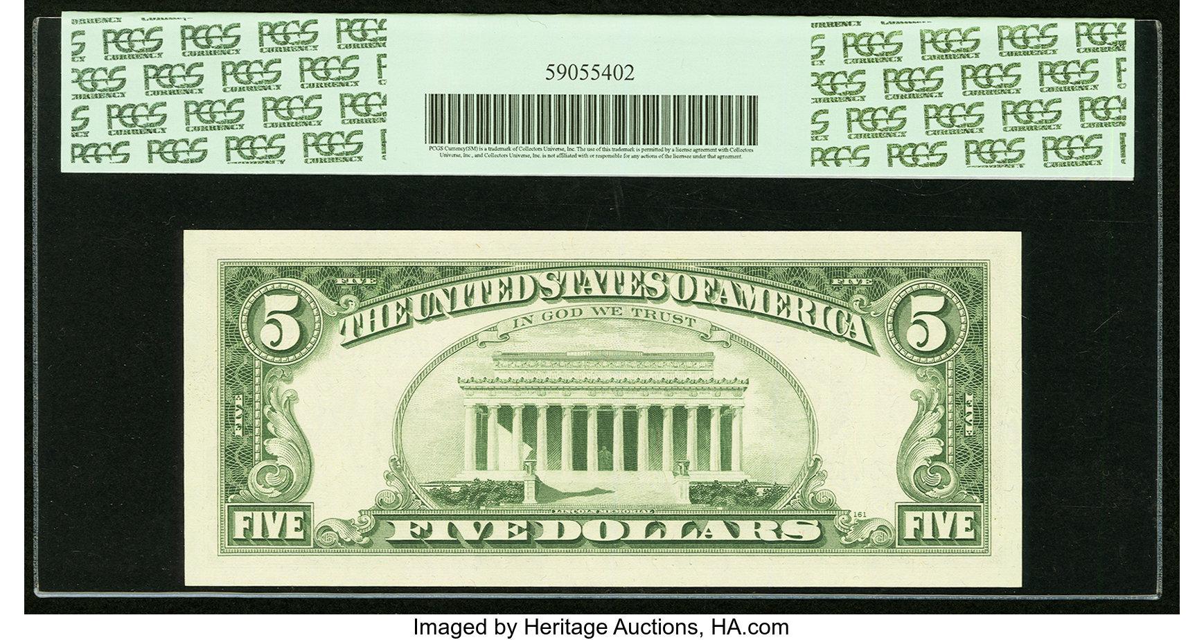 image for: Fr. 1971-C $5 1969B Federal Reserve Note. PCGS Gem New 65PPQ....