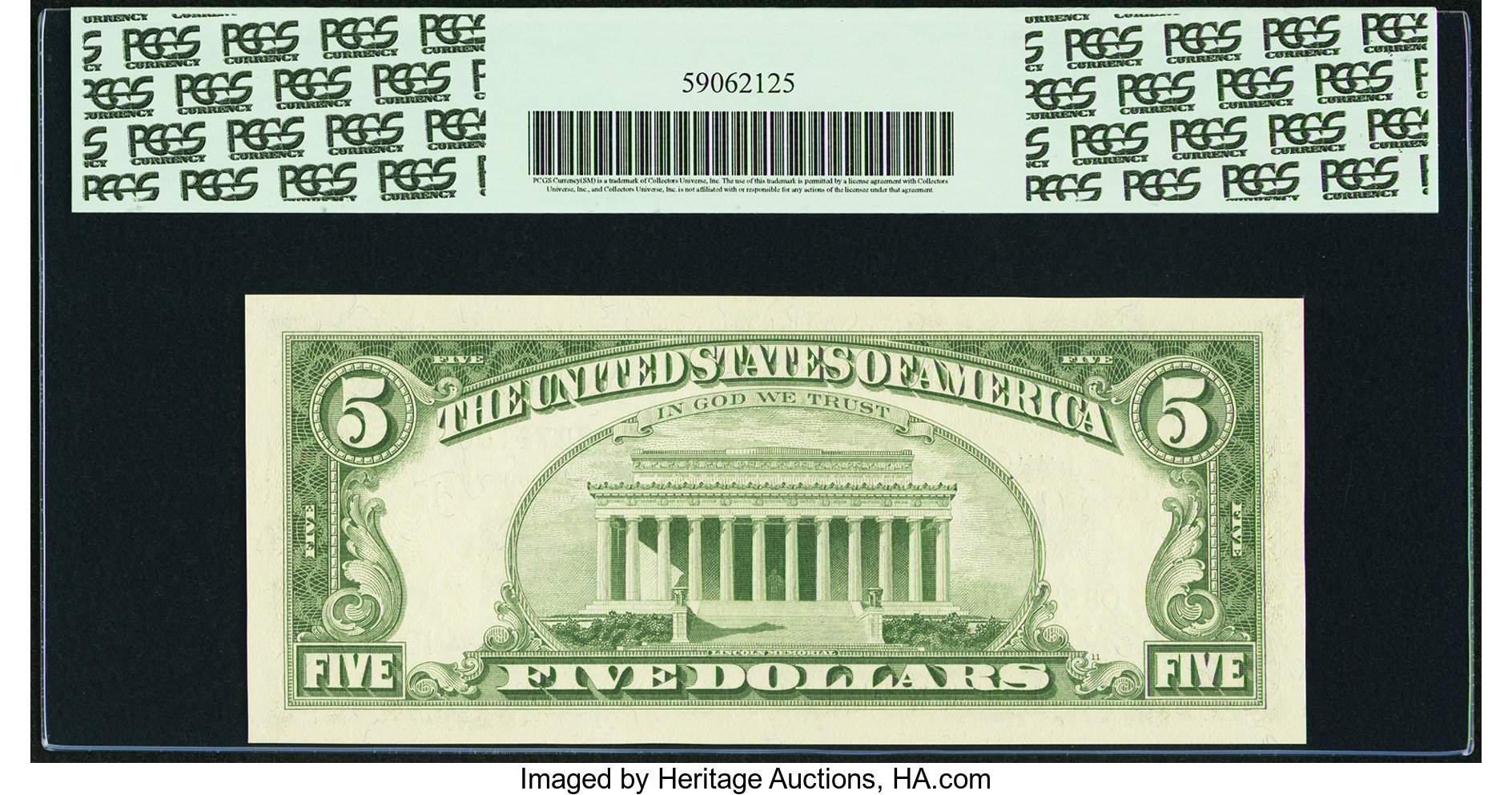 image for: Fr. 1967-L $5 1963 Federal Reserve Note. PCGS Superb Gem New 67PPQ....