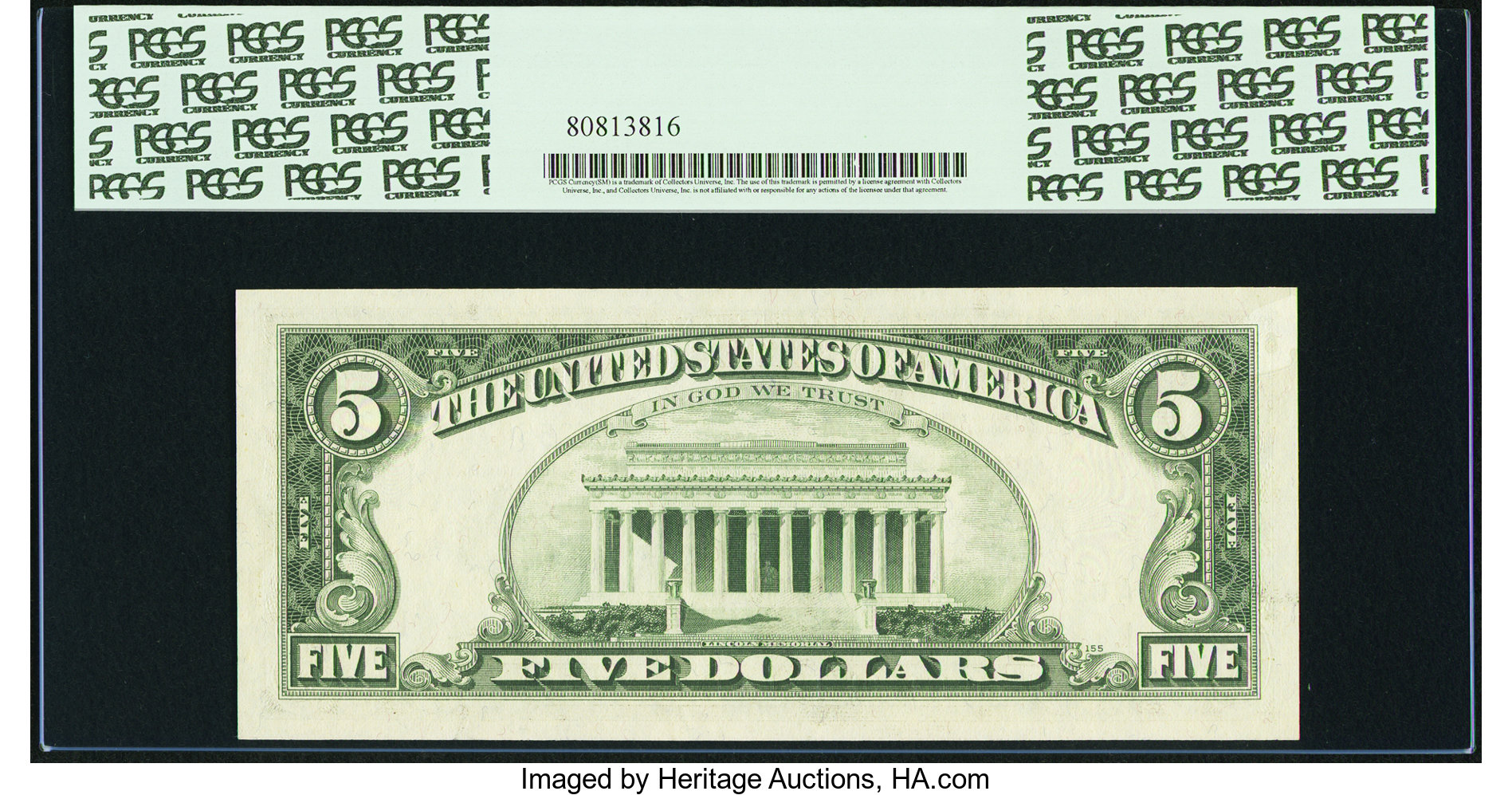 image for: Fr. 1970-A $5 1969A Federal Reserve Note. PCGS Choice New 63PPQ....