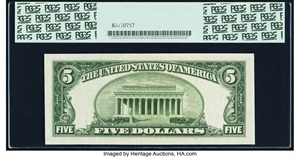 image for: Fr. 1963-I $5 1950B Federal Reserve Note. PCGS Gem New 66PPQ....