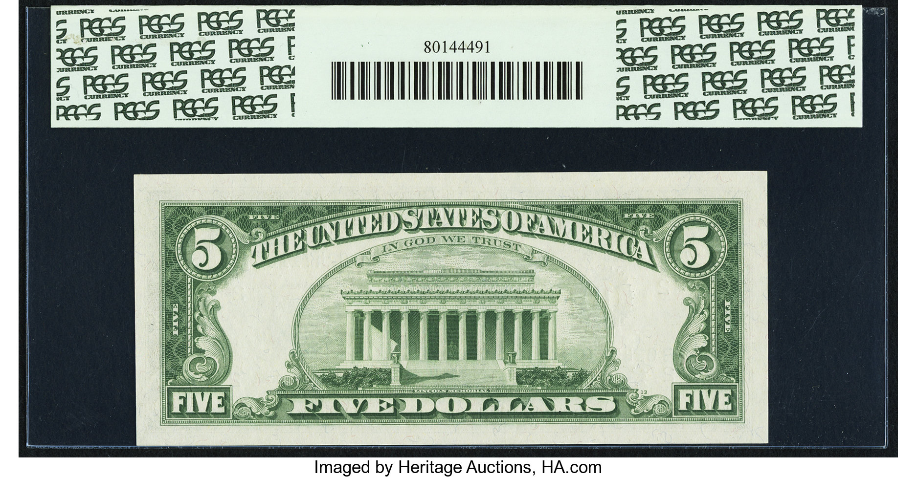 image for: Fr. 1967-B $5 1963 Federal Reserve Note. PCGS Gem New 66PPQ....