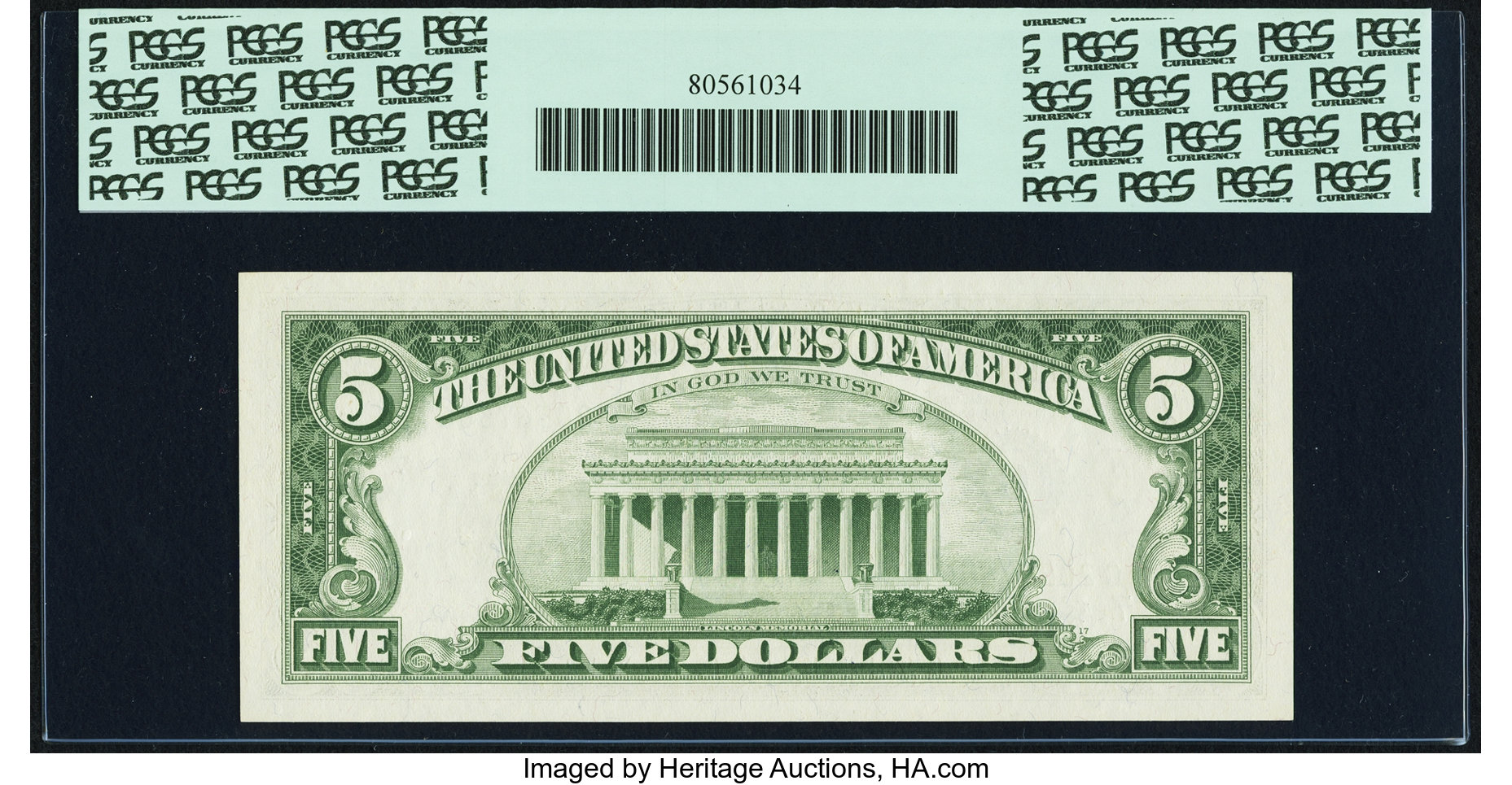 image for: Fr. 1967-G $5 1963 Federal Reserve Note. PCGS Superb Gem New 67PPQ....