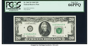 PCGS 1977 $20 Green Seal Federal Reserve Note Offset, 60% OFF