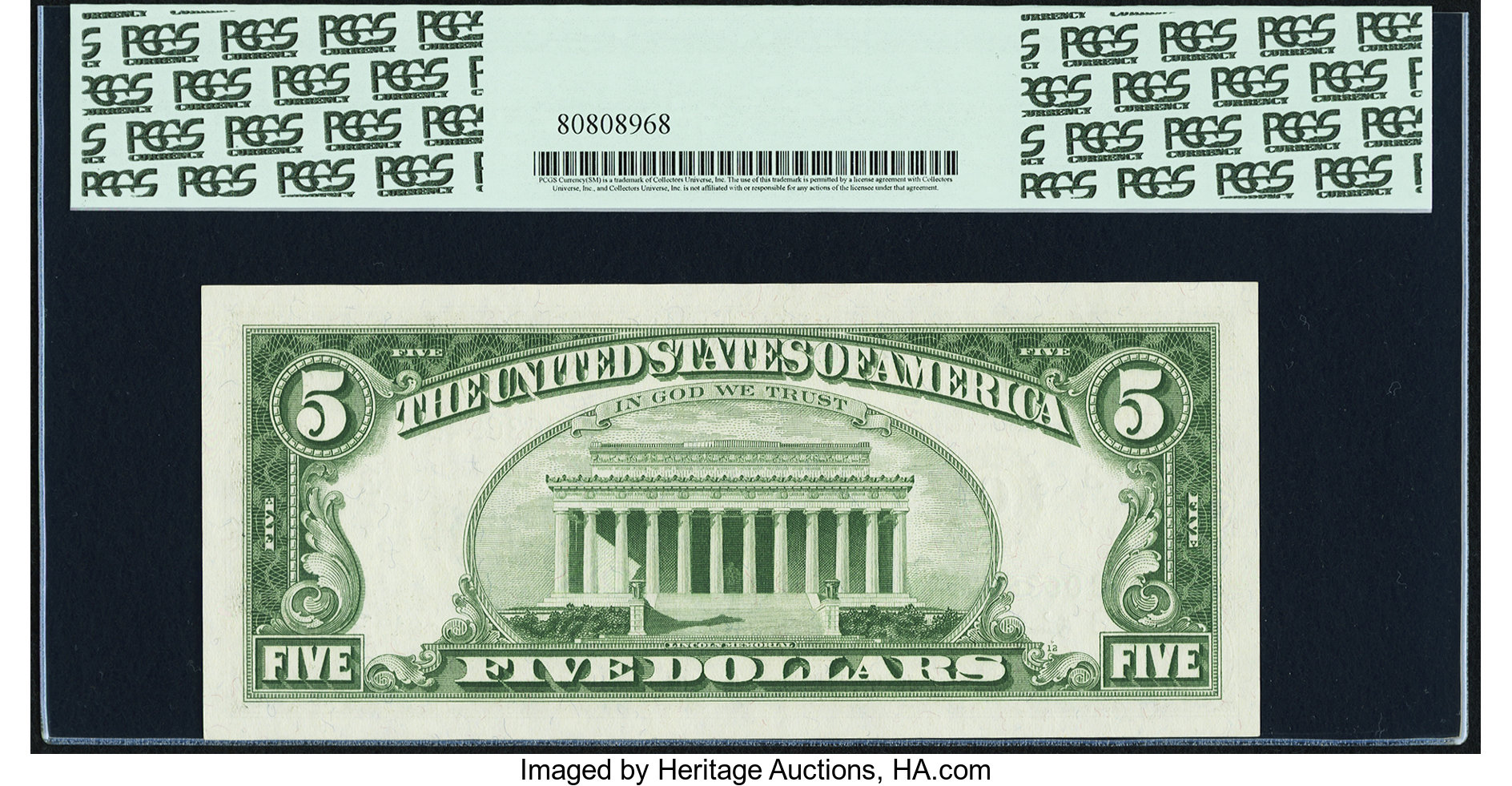 image for: Fr. 1967-C $5 1963 Federal Reserve Note. PCGS Superb Gem New 67PPQ....