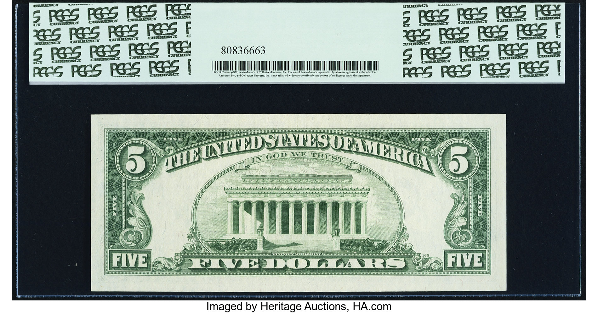 image for: Fr. 1970-J* $5 1969A Federal Reserve Star Note. PCGS Gem New 66PPQ....