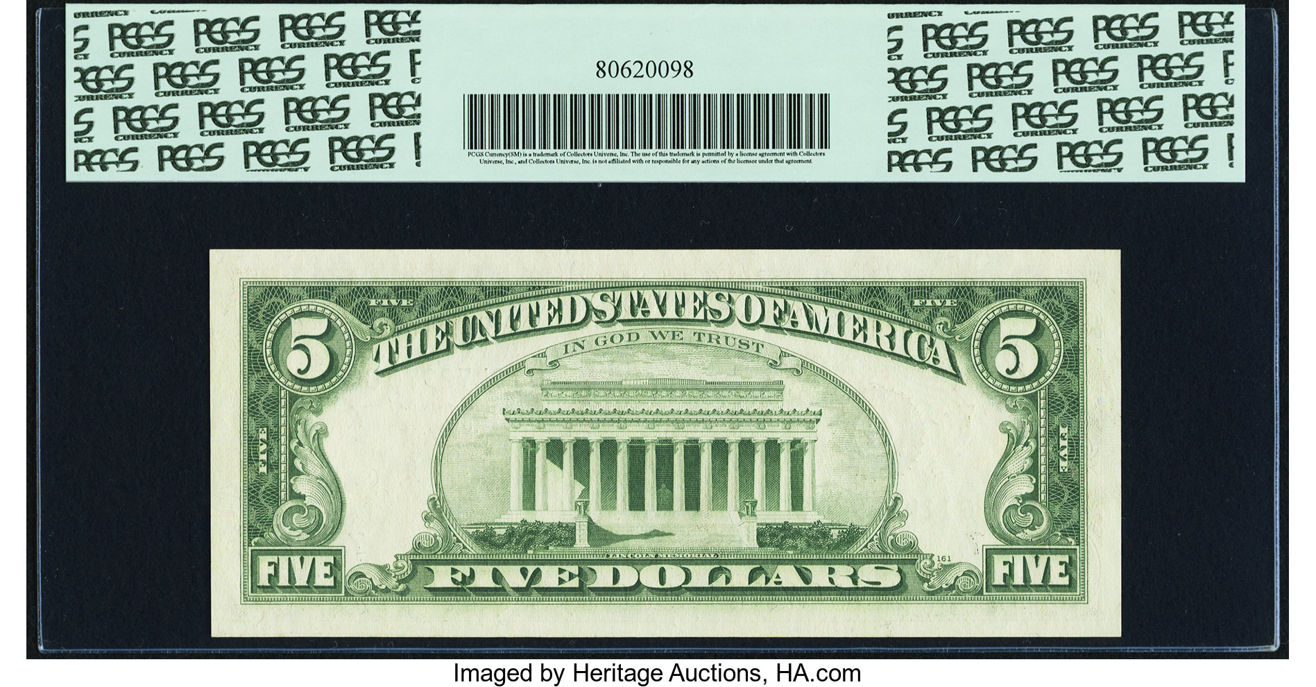 image for: Fr. 1971-G $5 1969B Federal Reserve Note. PCGS Superb Gem New 67PPQ....