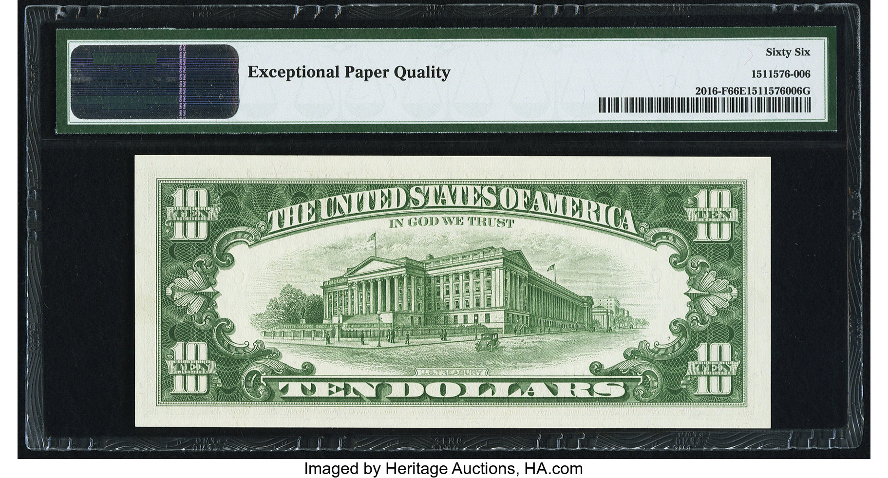 image for: Fr. 2016-F $10 1963 Federal Reserve Note. PMG Gem Uncirculated 66 EPQ....