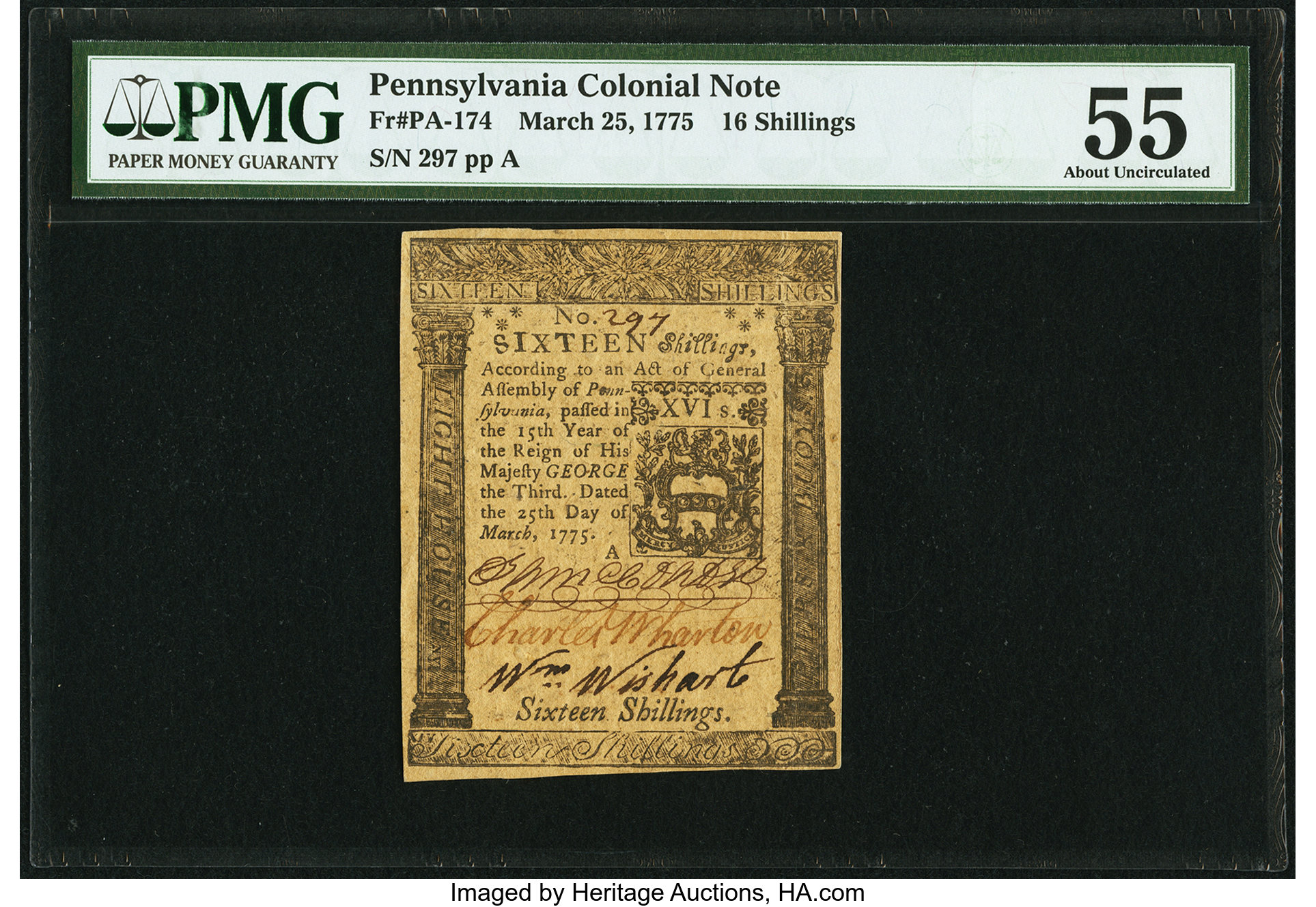 Mar 25, 1775 16s Pennsylvania (Fr. PA174)