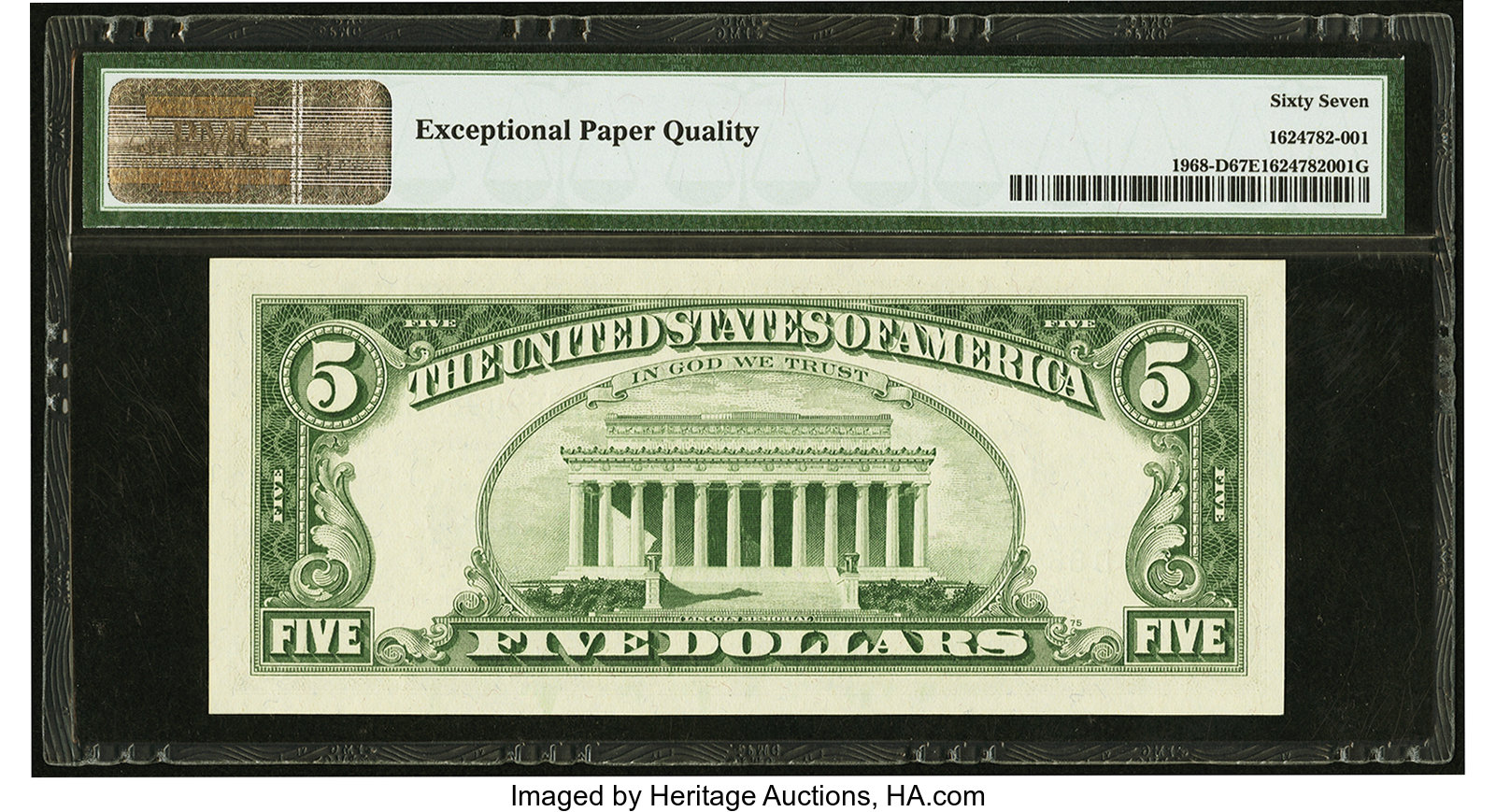 image for: Fr. 1968-D $5 1963A Federal Reserve Note. PMG Superb Gem Unc 67 EPQ....