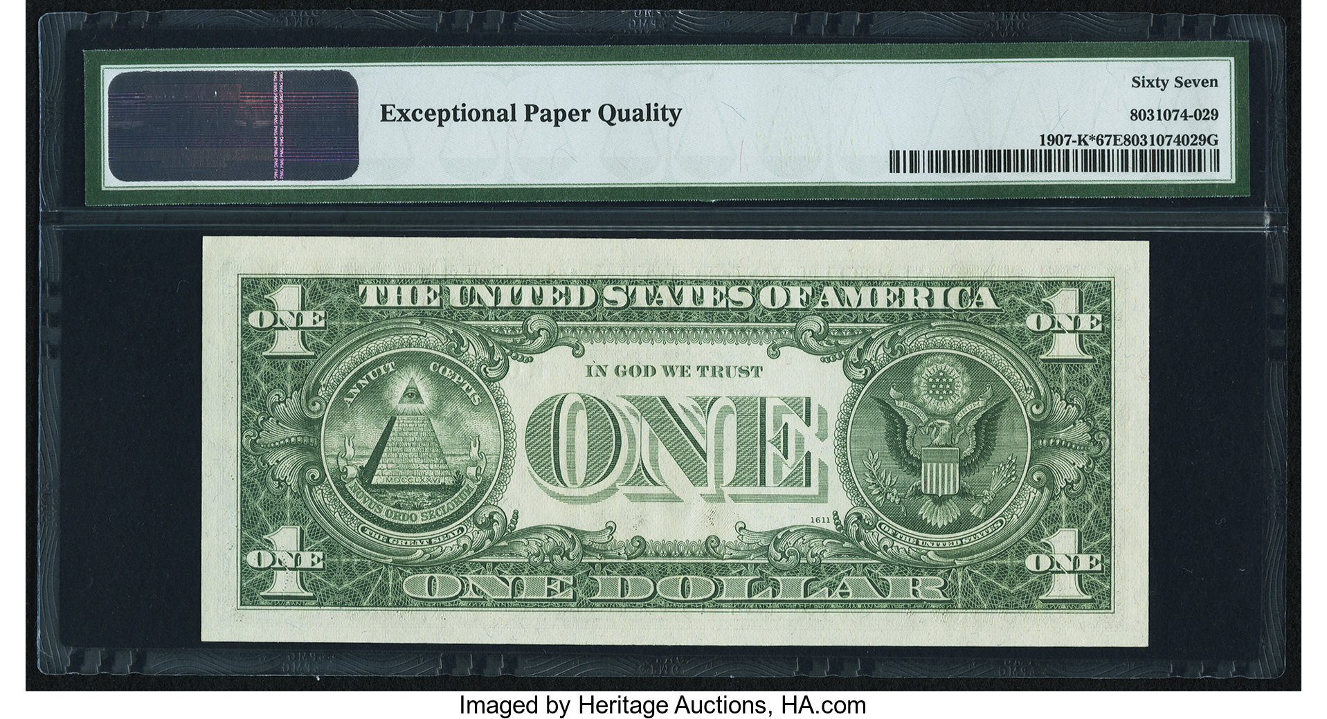 image for: Fr. 1907-K* $1 1969D Federal Reserve Star Note. PMG Superb Gem Unc 67 EPQ....