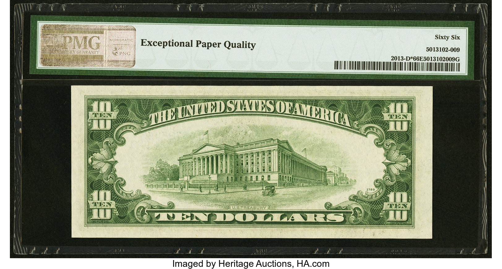 image for: Fr. 2013-D* $10 1950C Federal Reserve Star Note. PMG Gem Uncirculated 66 EPQ....