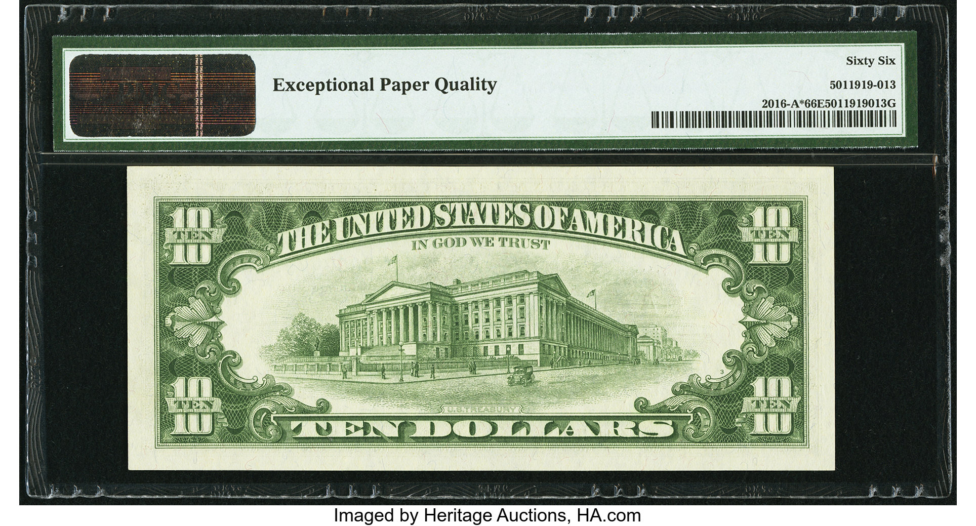 image for: Low Serial Number 4793 Fr. 2016-A* $10 1963 Federal Reserve Star Note. PMG Gem Uncirculated 66 EPQ....