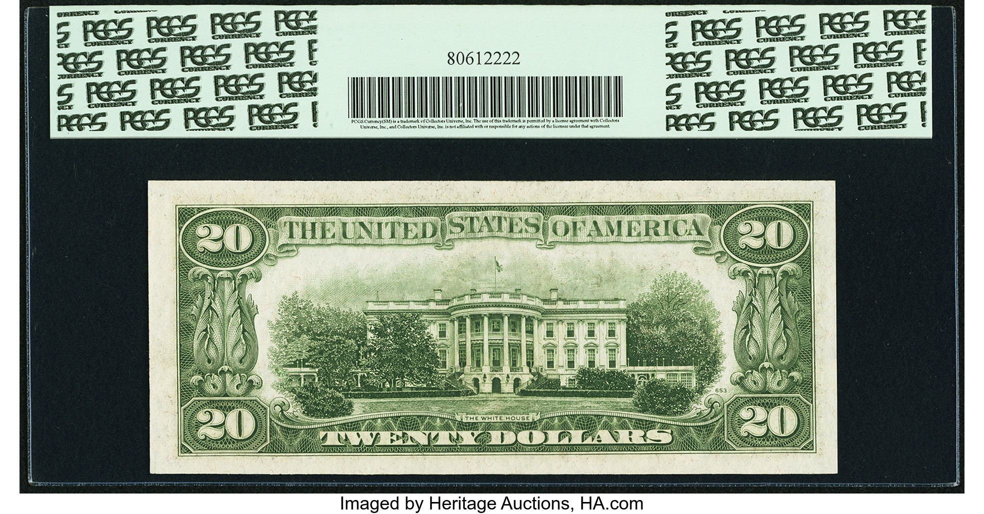 image for: Fr. 2058-E $20 1934D Wide Federal Reserve Note. PCGS Gem New 65PPQ....