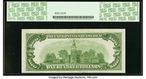 image for: Fr. 2153-C $100 1934A Mule Federal Reserve Note. PCGS New 62PPQ....