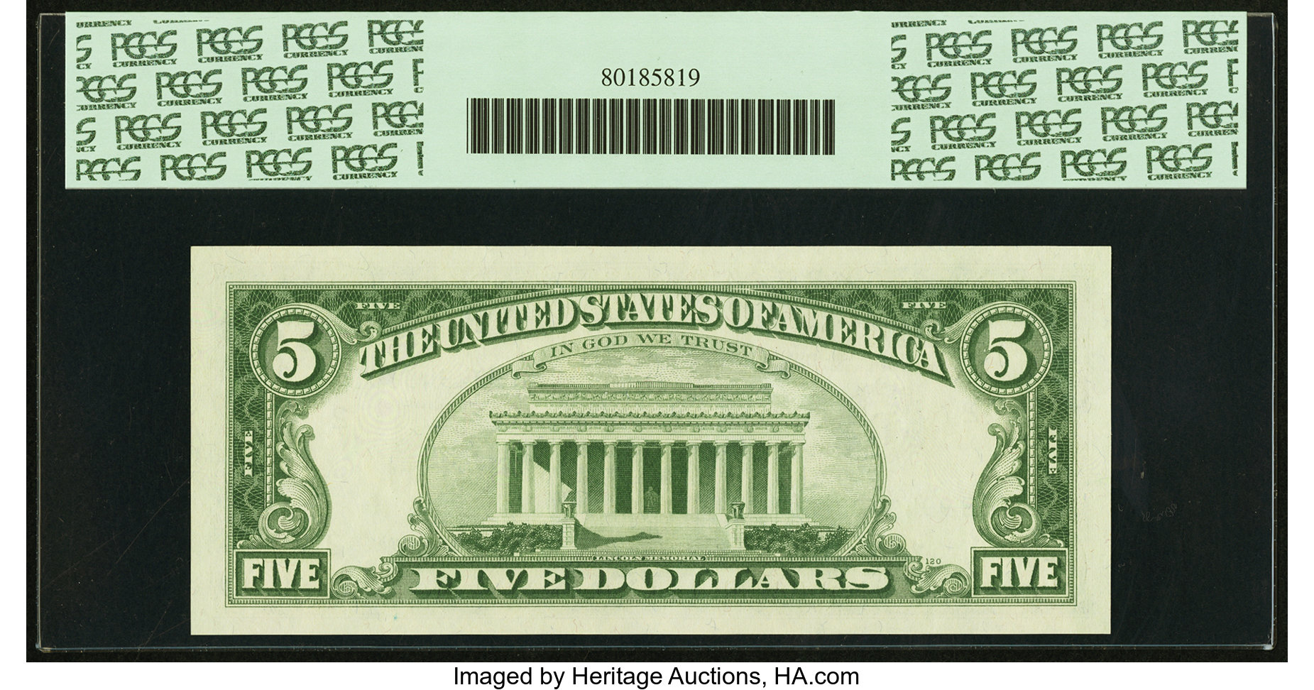 image for: Fr. 1970-B $5 1969A Federal Reserve Note. PCGS Superb Gem New 69PPQ....