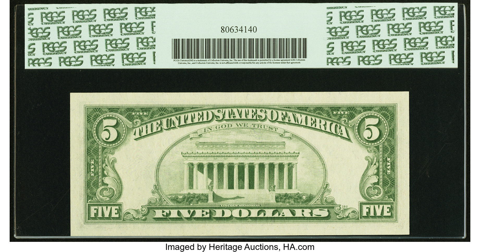 image for: Fr. 1972-G $5 1969C Federal Reserve Note. PCGS Superb Gem New 67PPQ....
