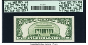 image for: Fr. 1963-C $5 1950B Federal Reserve Note. PCGS Superb Gem New 68PPQ....