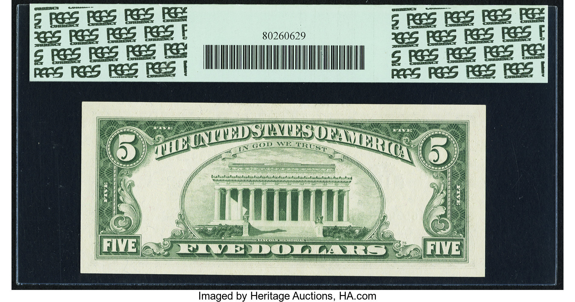 image for: Fr. 1968-H $5 1963A Federal Reserve Note. PCGS Superb Gem New 69PPQ....