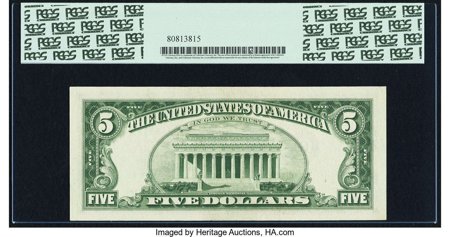 image for: Fr. 1969-G* $5 1969 Federal Reserve Star Note. PCGS Superb Gem New 68PPQ....