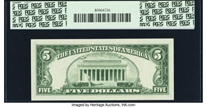 image for: Fr. 1971-F $5 1969B Federal Reserve Note. PCGS Superb Gem New 67PPQ....
