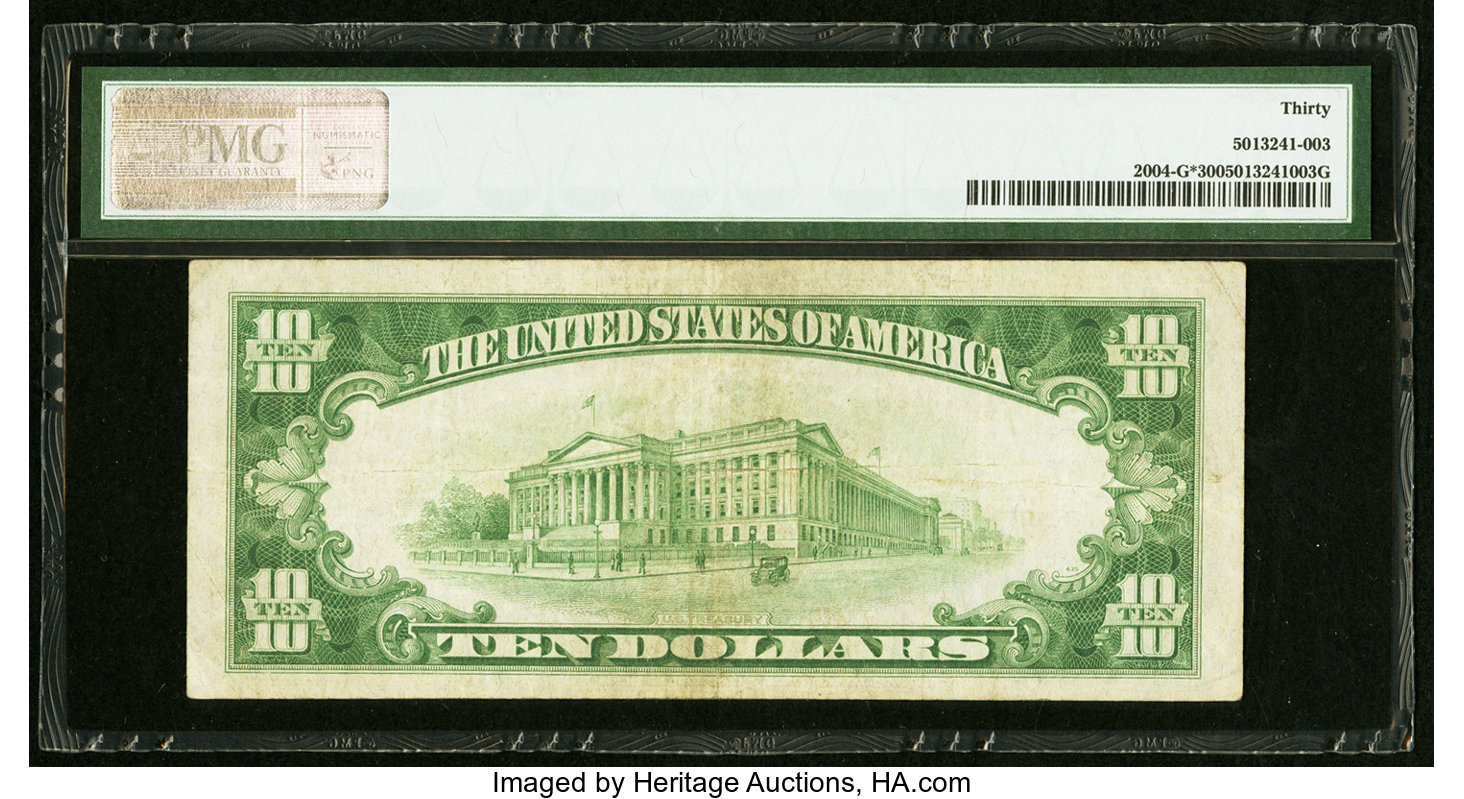 image for: Fr. 2004-G* $10 1934 Light Green Seal Federal Reserve Star Note. PMG Very Fine 30....