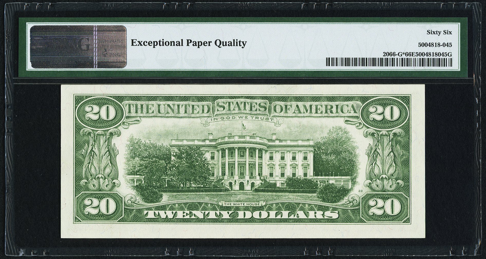 image for: Fr. 2066-G* $20 1963A Federal Reserve Star Note. PMG Gem Uncirculated 66 EPQ....