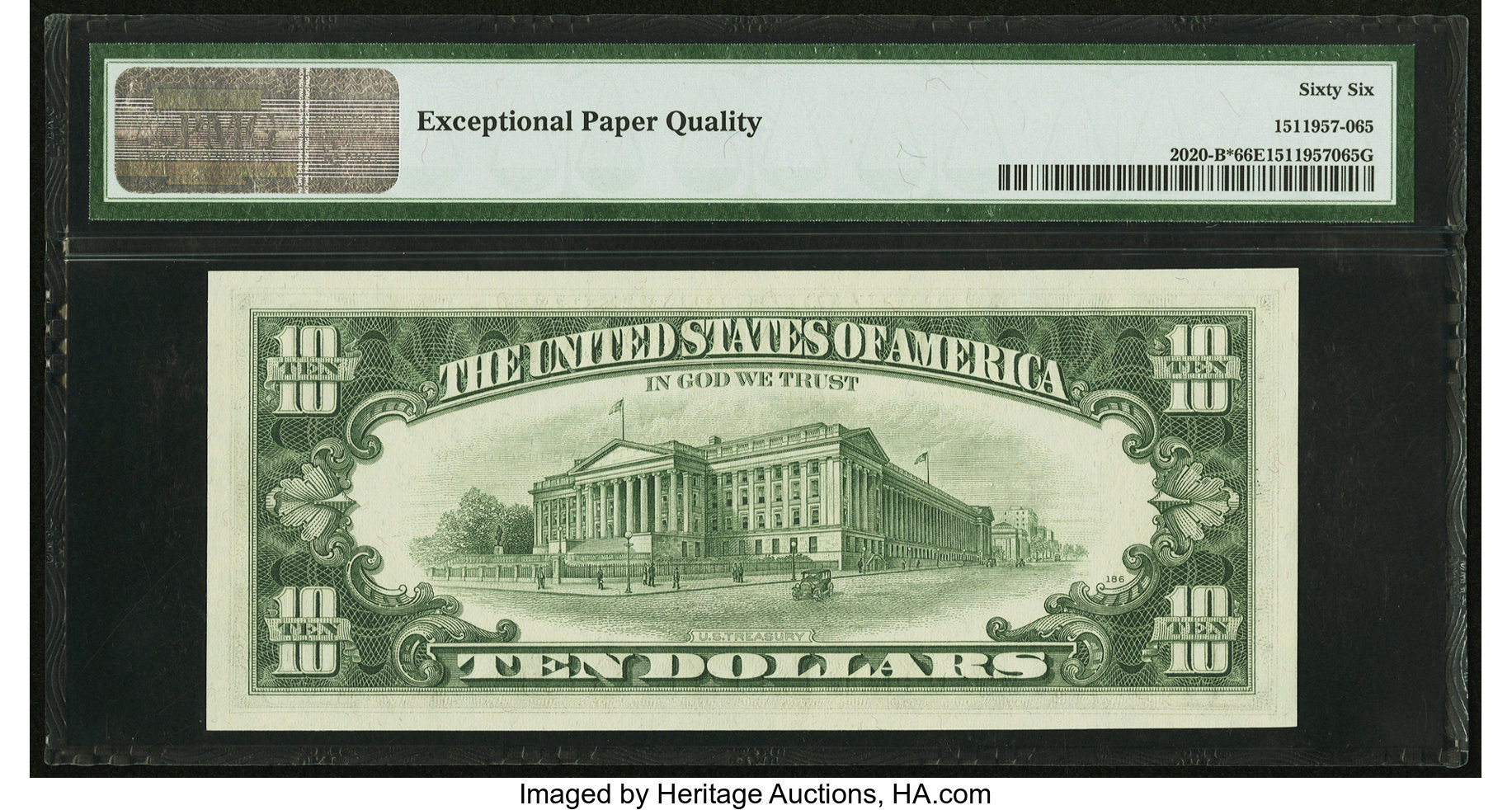 image for: Fr. 2020-B* $10 1969B Federal Reserve Star Note. PMG Gem Uncirculated 66 EPQ....