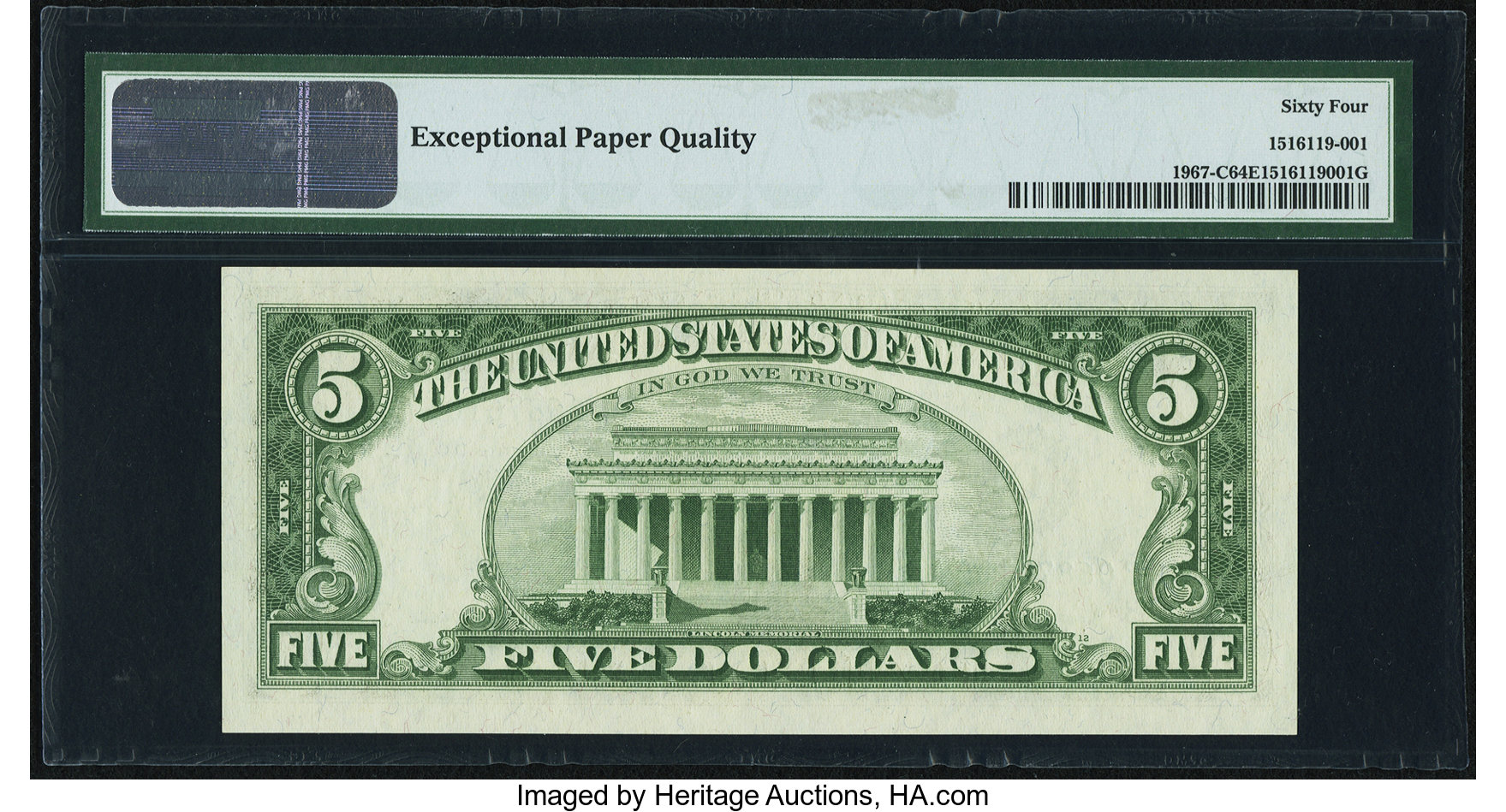 image for: Fr. 1967-C $5 1963 Federal Reserve Note. PMG Choice Uncirculated 64 EPQ....