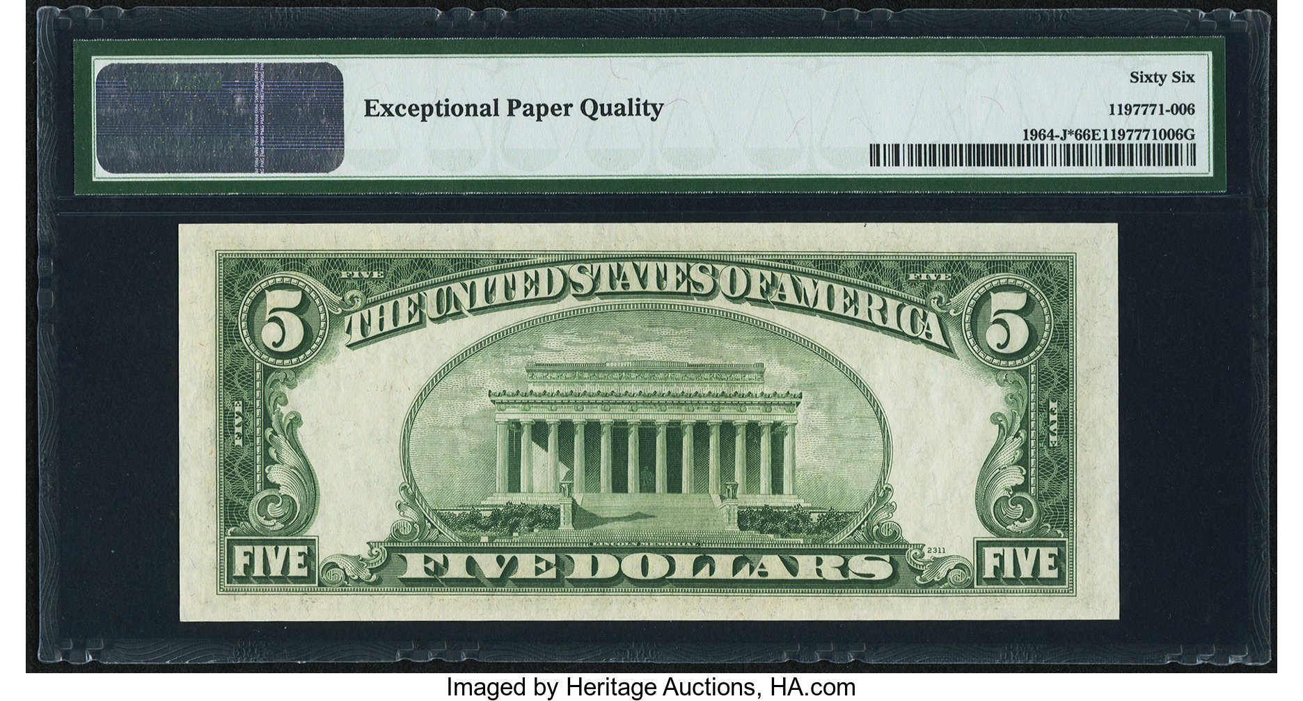 image for: Fr. 1964-J* $5 1950C Federal Reserve Star Note. PMG Gem Uncirculated 66 EPQ....