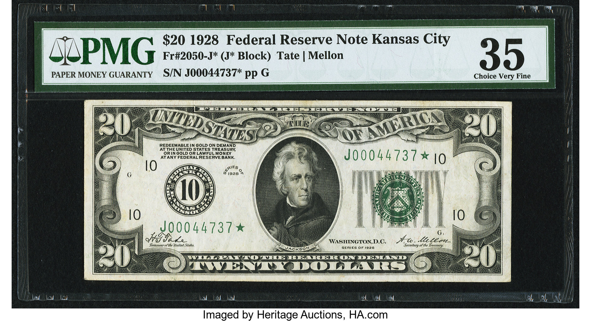 1928 $20 Replacement, Kansas City (Fr. 2050J*)