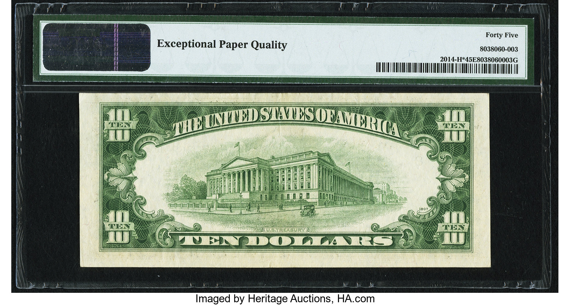 image for: Fr. 2014-H* $10 1950D Federal Reserve Star Note. PMG Choice Extremely Fine 45 EPQ....