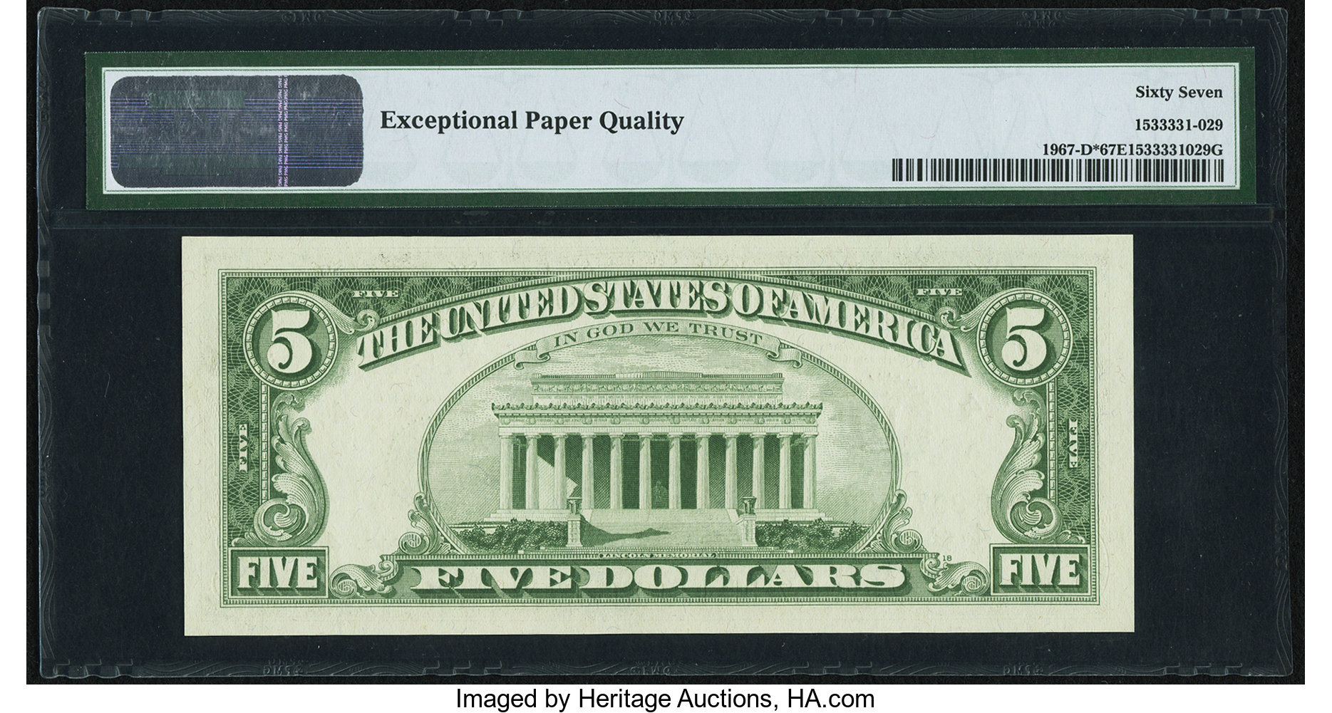 image for: Fr. 1967-D* $5 1963 Federal Reserve Star Note. PMG Superb Gem Unc 67 EPQ....